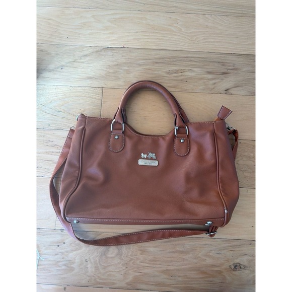 Coach Handbags - Coach Ashley Leather‎ Convertible Satchel Shoulder Bag Brown